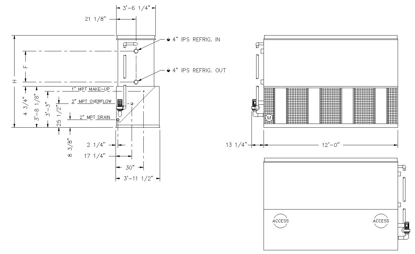 2D design of evaporative condenser in detail AutoCAD drawing, CAD file, dwg file
