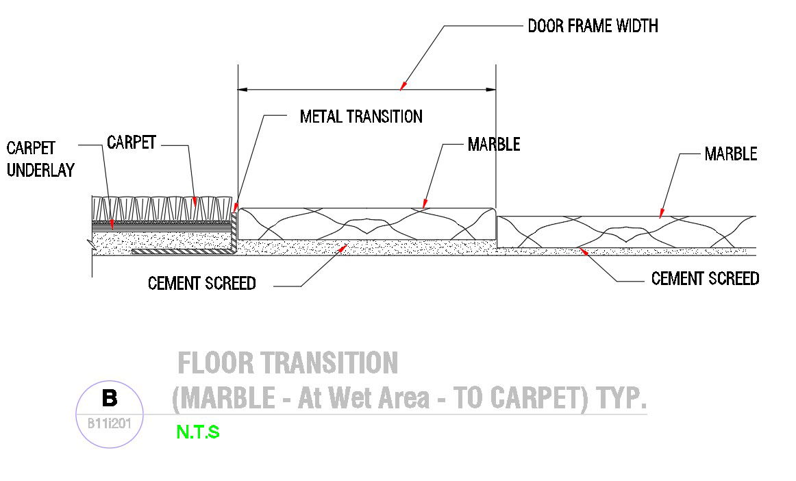 2D design of floor transition in detail AutoCAD drawing, CAD file, dwg file