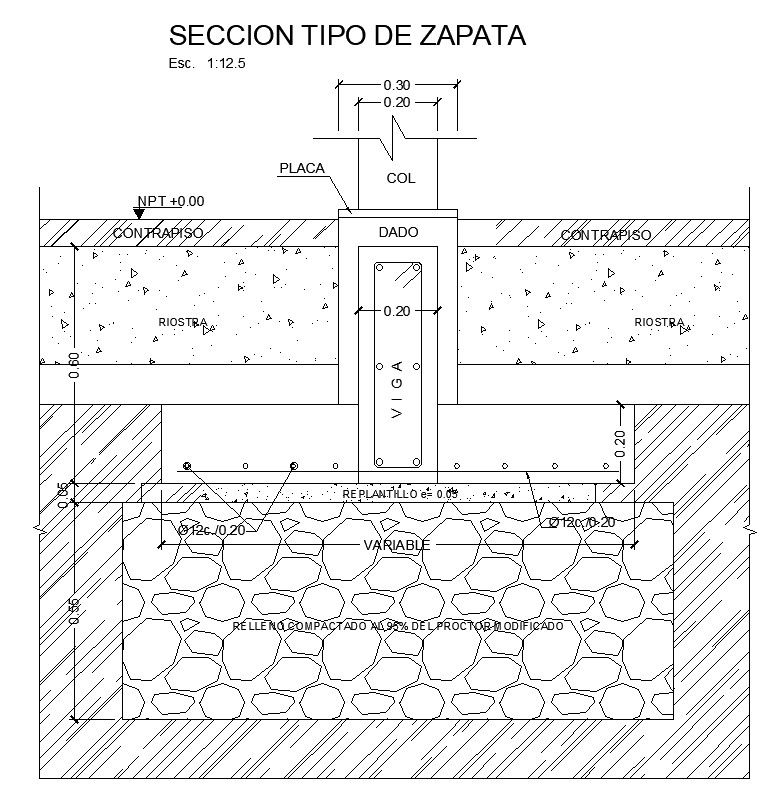 2D Foundation Detail Design DWG Drawing for CAD Use