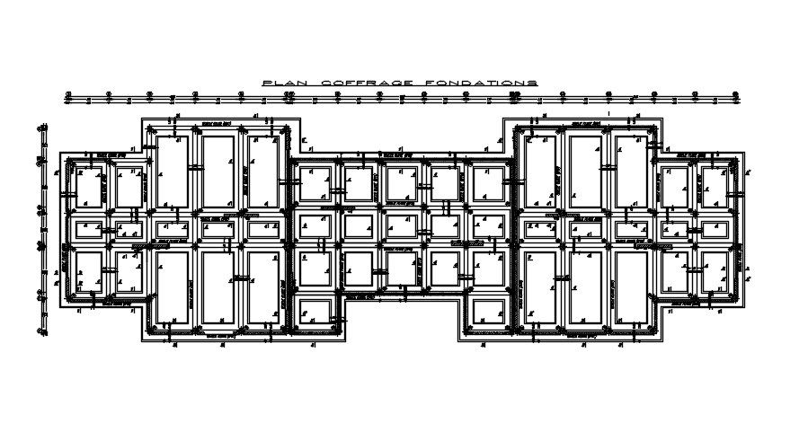 2D design of foundation formwork plan in detail AutoCAD drawing, CAD file