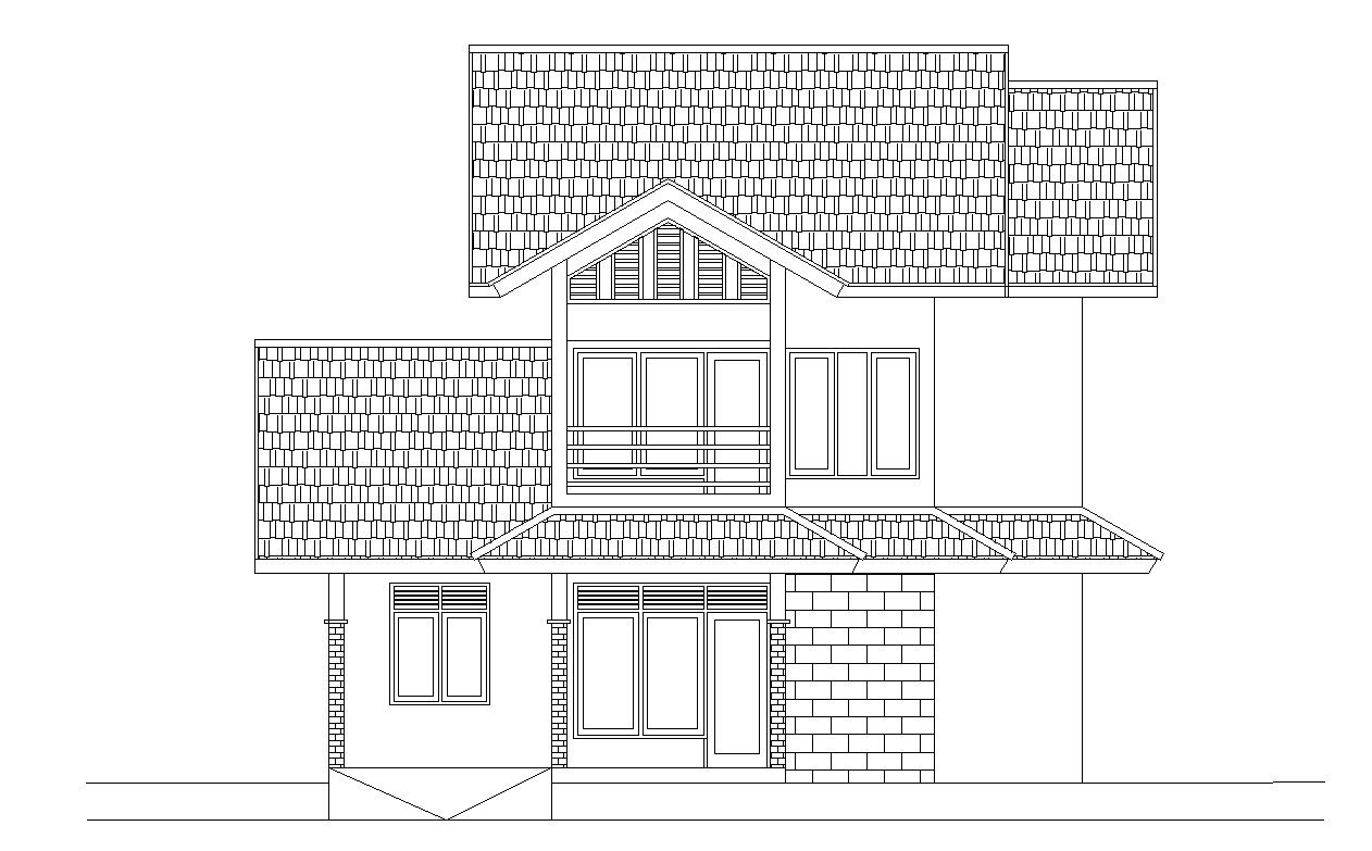 Comprehensive CAD Drawing of House Front Elevation