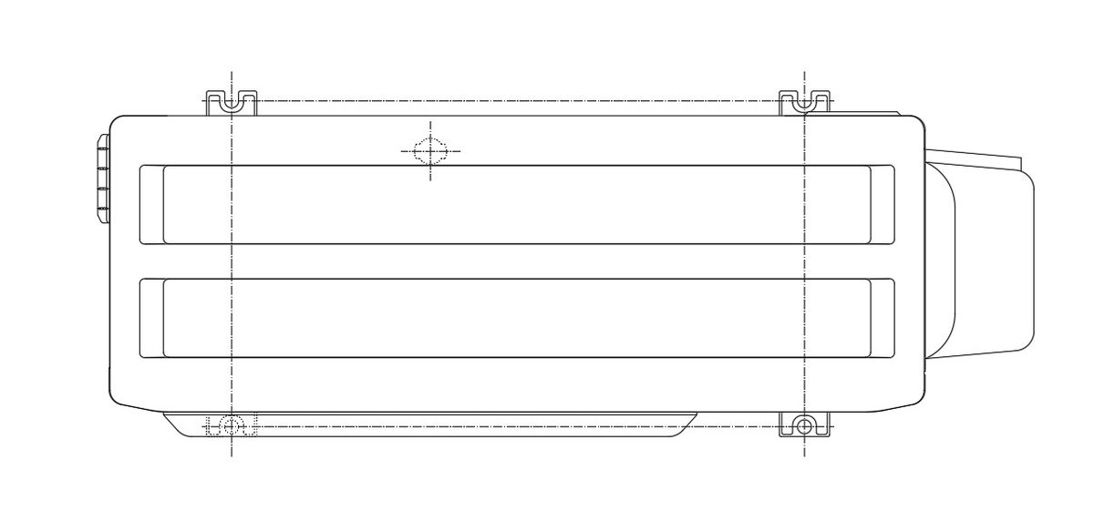 2D design of front view of air conditioner in AutoCAD drawing, CAD file, dwg file