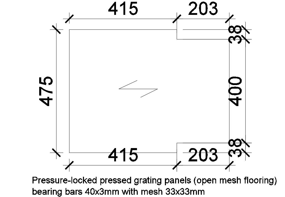 2D design of grating panel in AutoCAD drawing, CAD file, dwg file