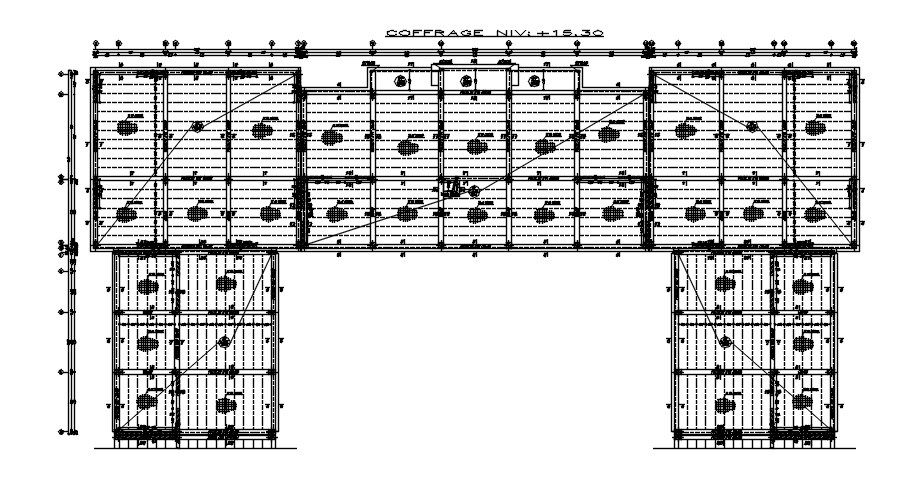 2D design of level formwork plan in AutoCAD drawing, CAD file, dwg file