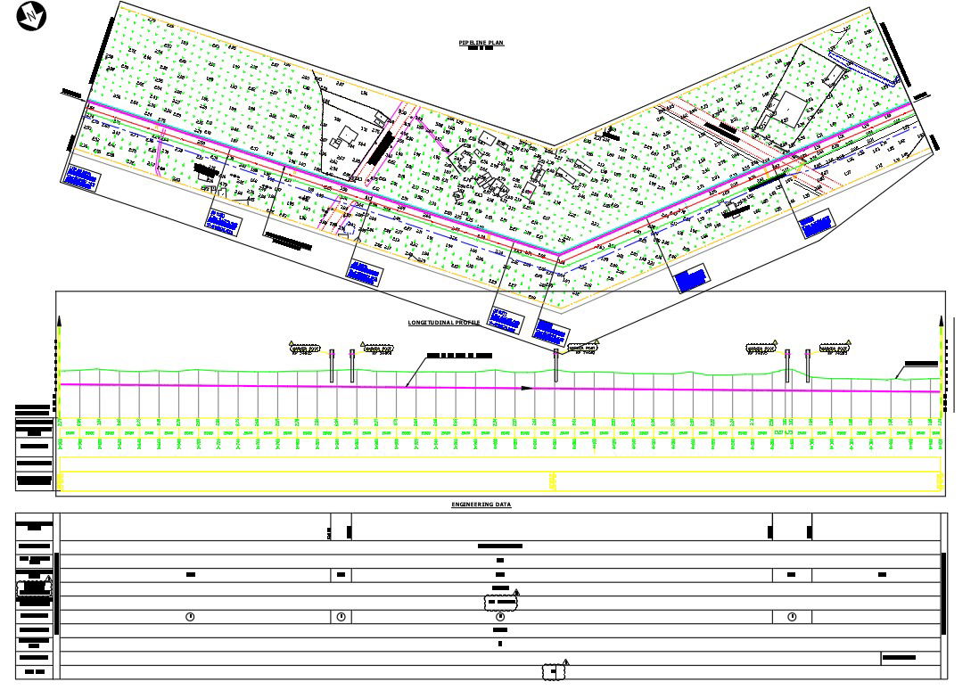 2D design of pipeline system in AutoCAD drawing, CAD file, dwg file