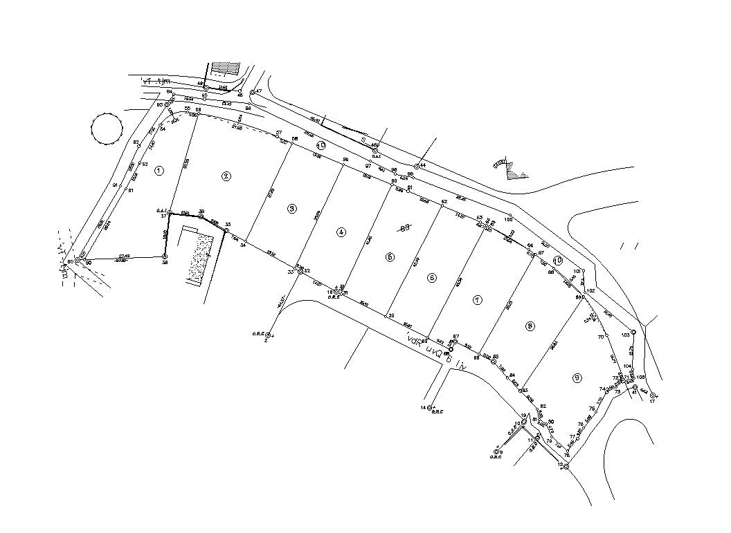 2D design of plot marking in detail AutoCAD drawing, CAD file, dwg file