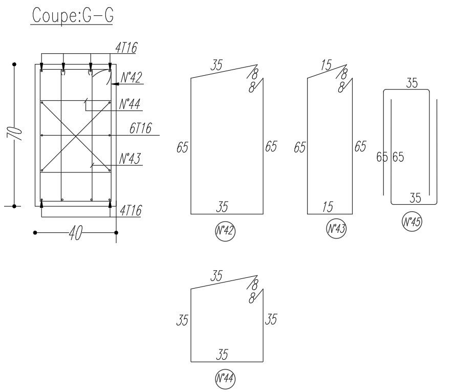 2D design of reinforcement details of beam in AutoCAD drawing, dwg file, CAD file