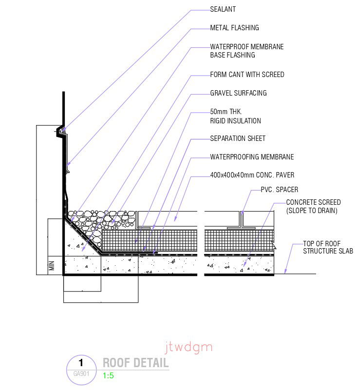 2D design of roof detail in AutoCAD drawing, dwg file, CAD file