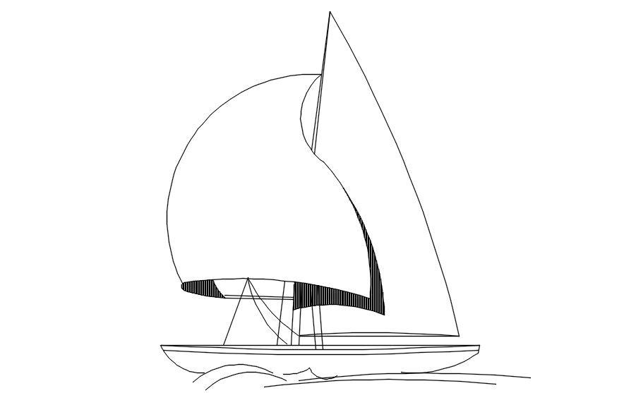 2D design of ship in AutoCAD drawing, CAD file, dwg file