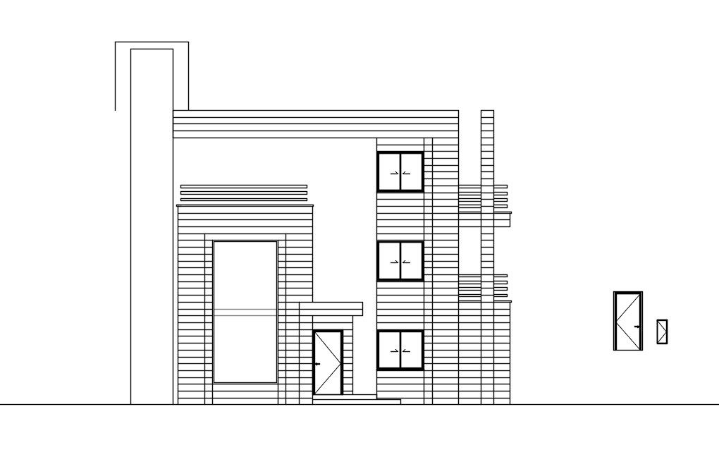 2D Front Elevation Design of House in AutoCAD Format