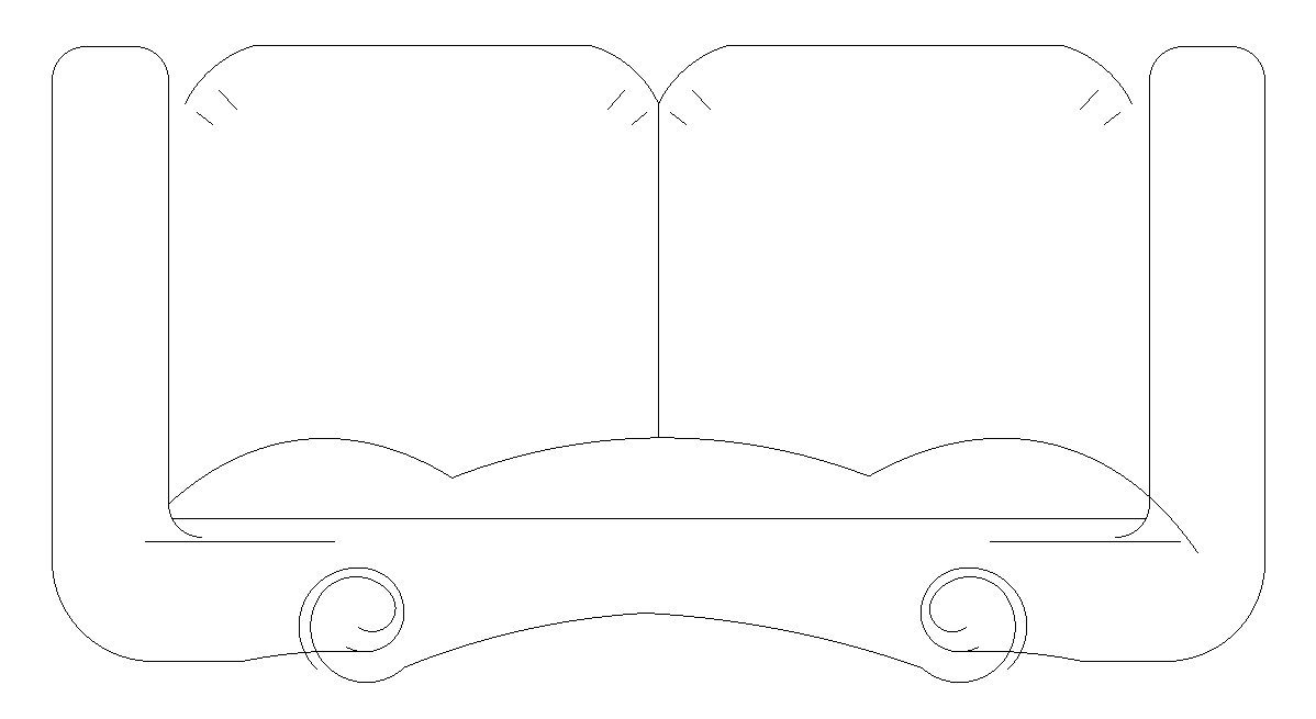 Access 2-Seated Sofas 2D AutoCAD Layout and Design