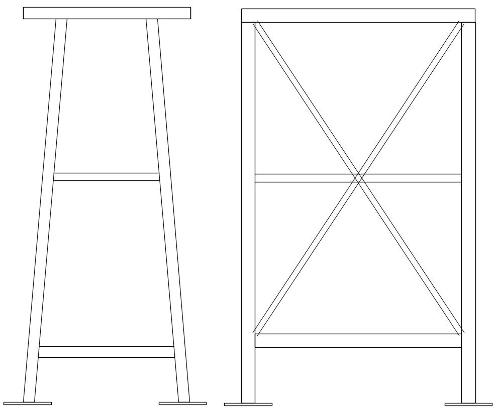 2D design of wooden tall stool in AutoCAD drawing, CAD file, dwg file