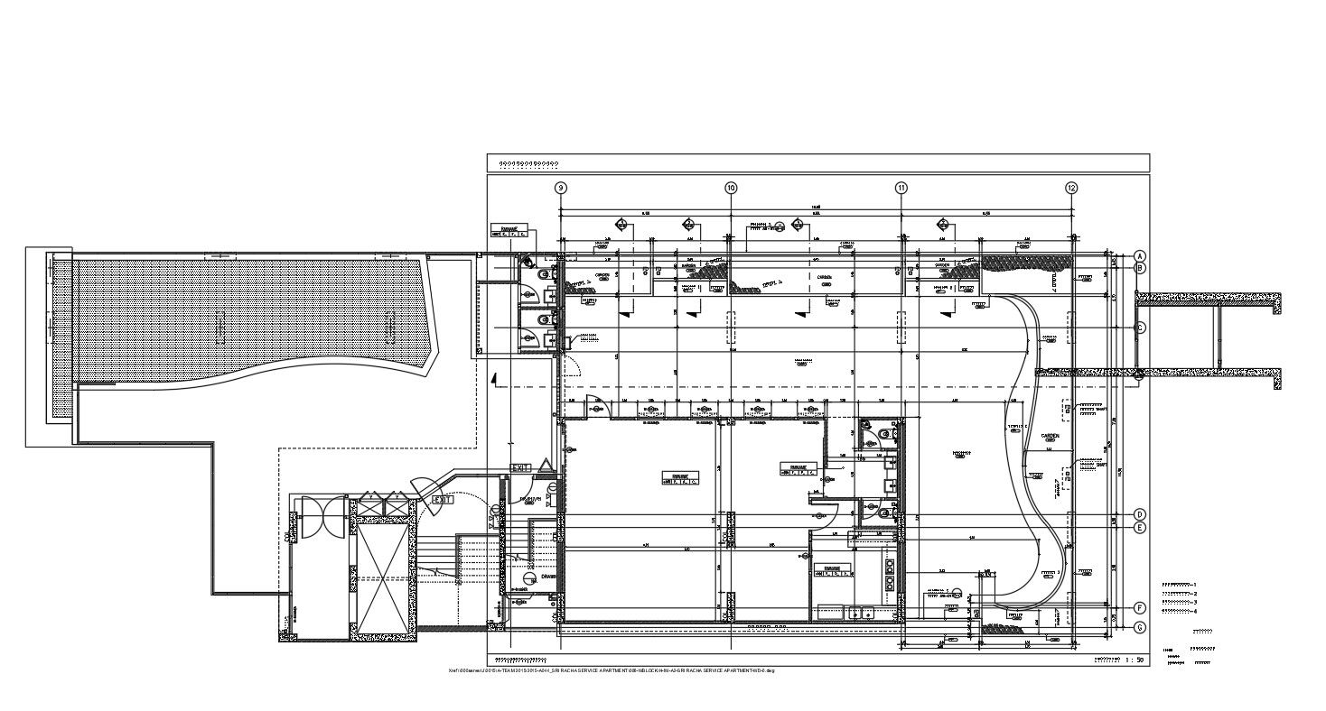 2D drafted plan of an pent house in detail in AutoCAD, dwg file.