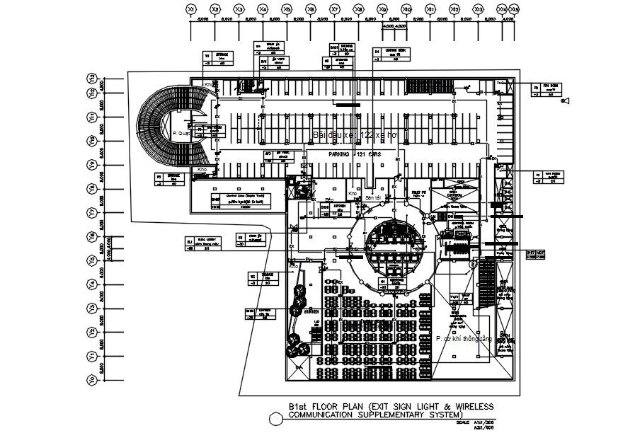 2D drawing of 1st floor plan in detail AutoCAD drawing, CAD file, dwg file