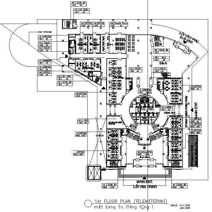 2D drawing of 1st floor plan of telemetering in AutoCAD, dwg file, CAD file