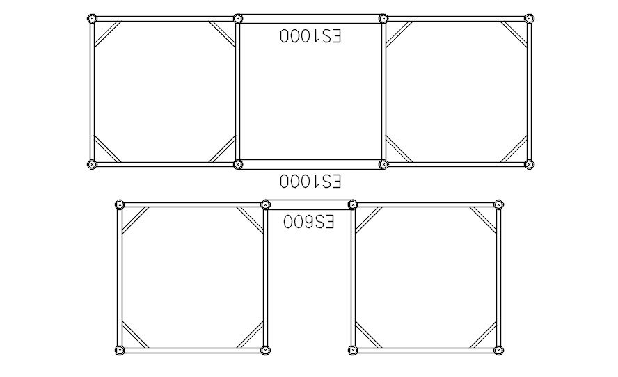 2D drawing of Surelock in aluminum beam in AutoCAD, dwg file, CAD file