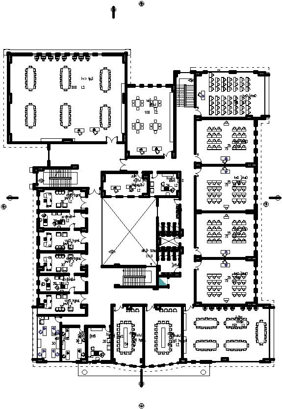 2D drawing of Third floor plan of university in AutoCAD
