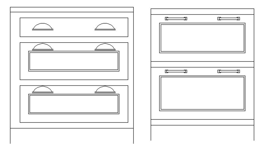 2D drawing of cabinet in AutoCAD design, CAD file, dwg file