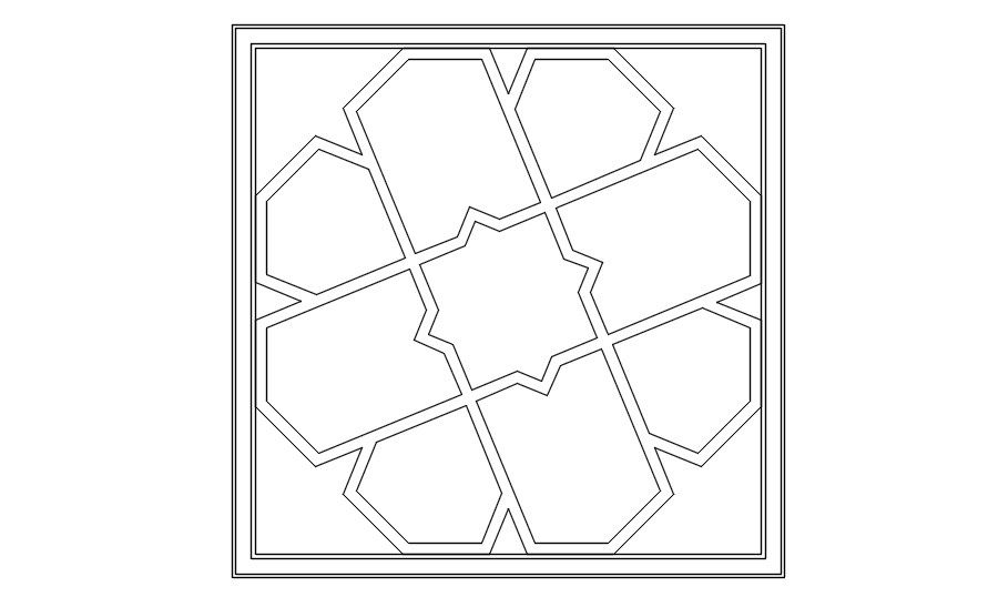 2D drawing of ceiling design in AutoCAD, dwg file, CAD file