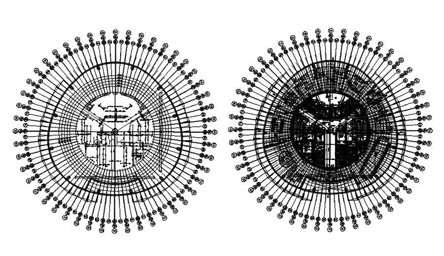 2D drawing of commercial building floor in detail AutoCAD, dwg file, CAD file