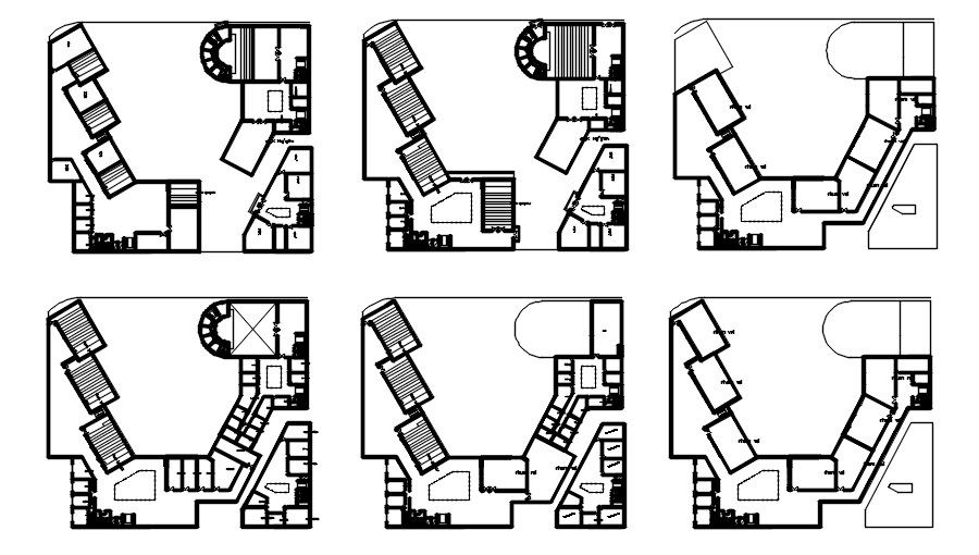 2D drawing of commercial building floor plan in AutoCAD, dwg file, CAD file