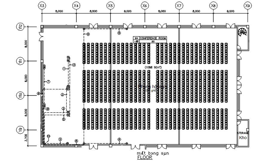 2D drawing of conference room in detail AutoCAD drawing, dwg file, CAD file
