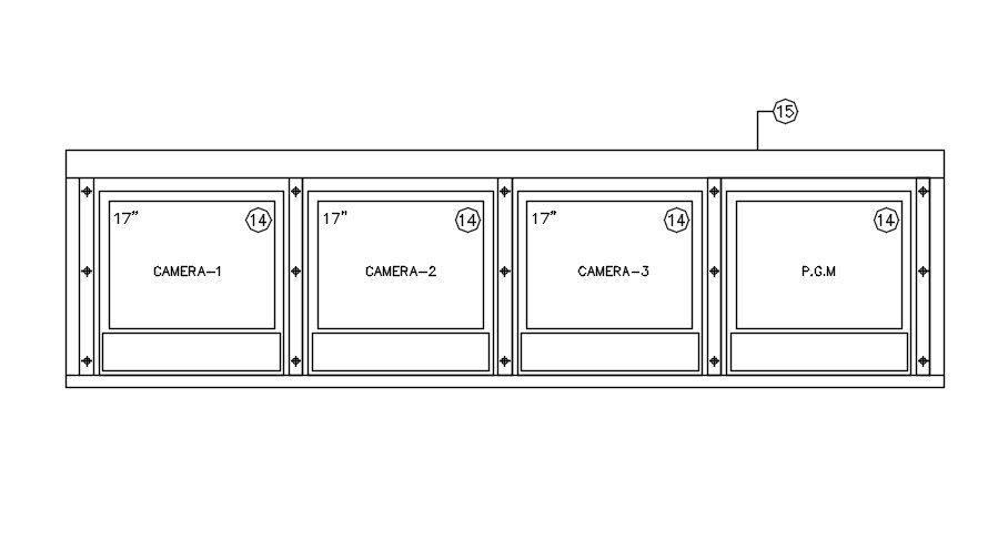 2D drawing of control room in detail AutoCAD drawing, dwg file, CAD file