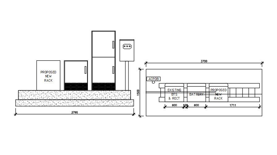 2D drawing of control room of tower in AutoCAD design, CAD file, dwg file