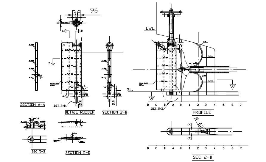 2D drawing of dockyard in AutoCAD, dwg file, CAD file