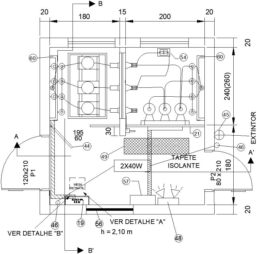 2D drawing of electric power distribution system