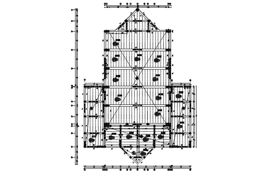 2D drawing of floor formwork with details in AutoCAD design, CAD file, dwg file