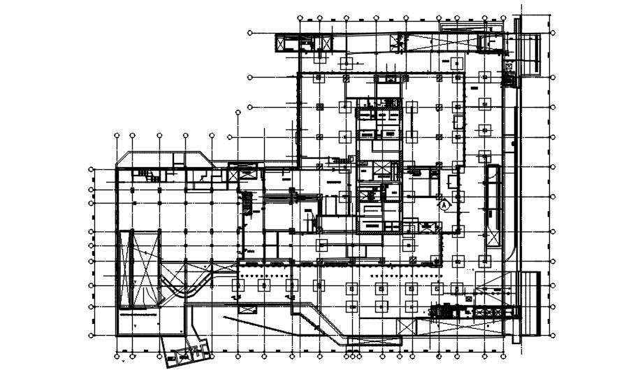 2D drawing of footing layout plan in AutoCAD, dwg file, CAD file
