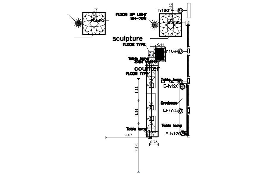 2D drawing of furniture layout plan in AutoCAD, dwg file, CAD file