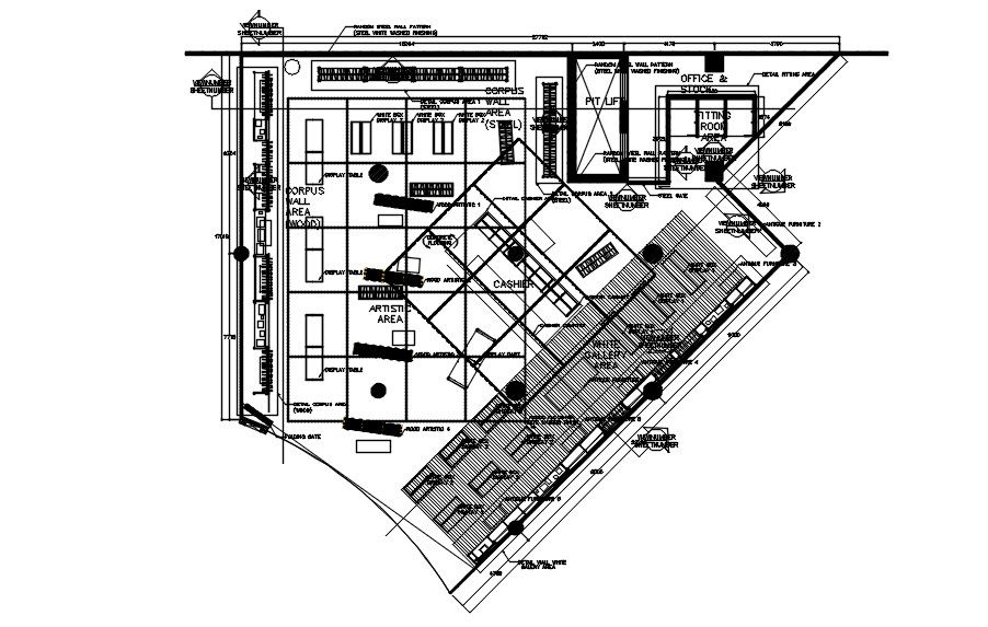 2D drawing of furniture plan in AutoCAD, dwg file, CAD file
