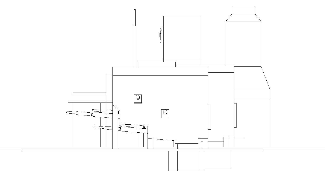 2D drawing of incinerator machine in AutoCAD design, dwg file, CAD file