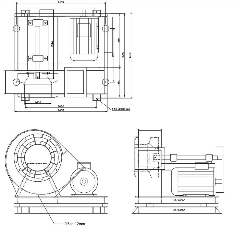 2D drawing of incinerator machine in AutoCAD, dwg file, CAD file