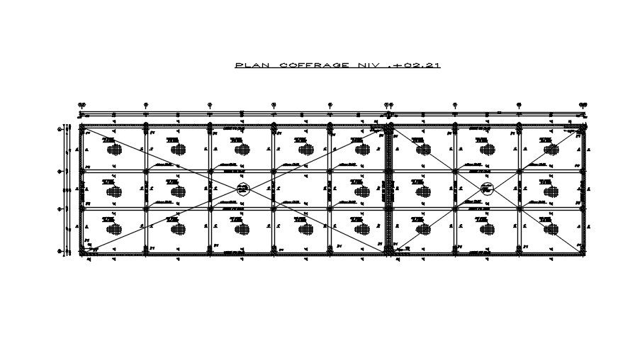 2D drawing of raft foundation layout plan in AutoCAD, CAD file, dwg file