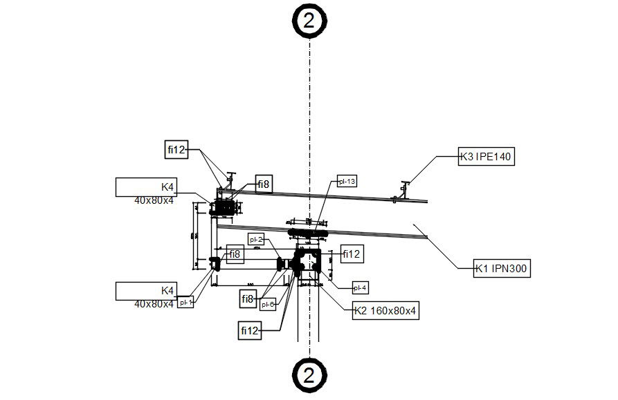 2D drawing of roof connections, dwg file, CAD file, AutoCAD drawing