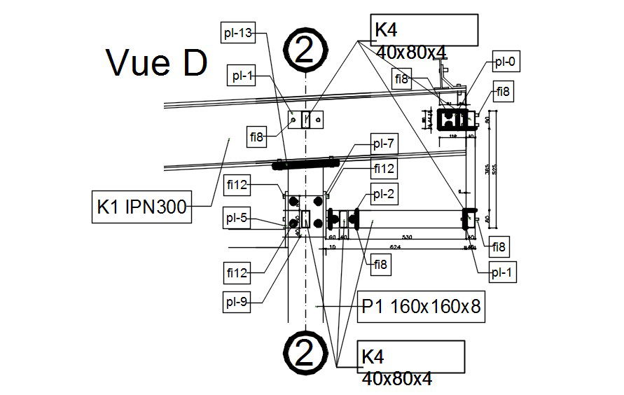 2D drawing of roof connections in AutoCAD, dwg file, CAD file