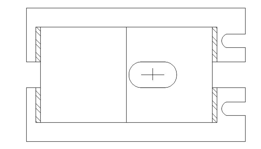 2D drawing of steel plate in AutoCAD, dwg file, CAD file