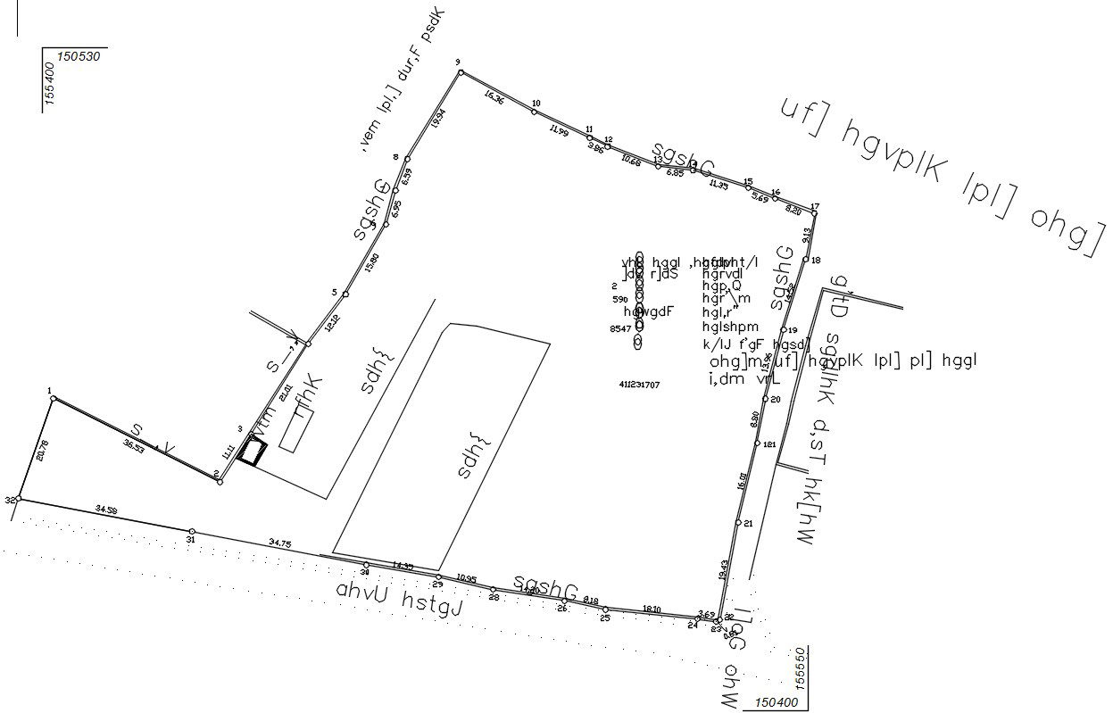 2D drawing of survey details in AutoCAD, CAD file, dwg file