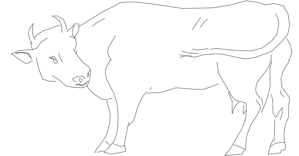 2D female cow CAD plan is given in this file