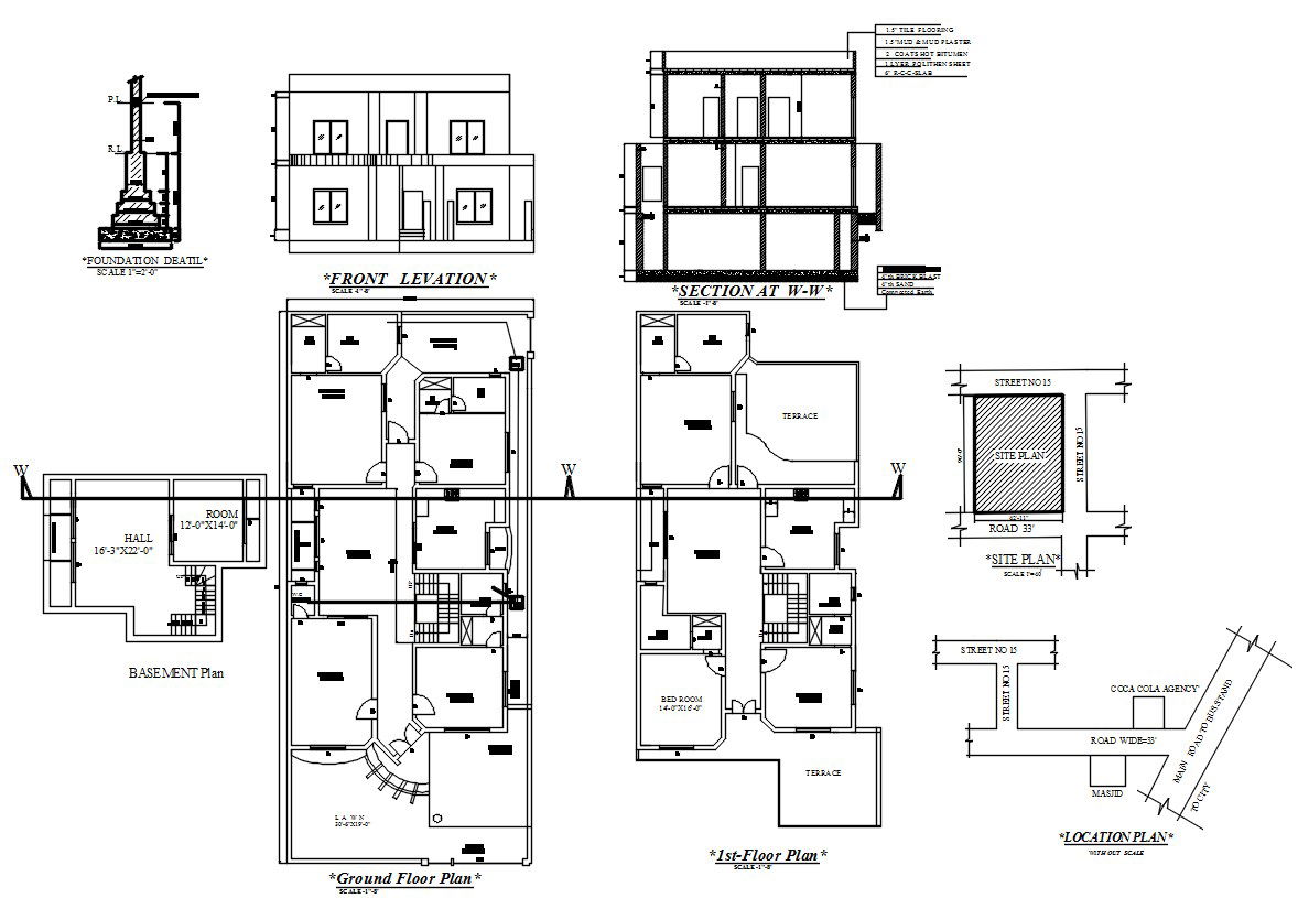 House Floor Layout Plan 2D CAD Drawing AutoCAD File