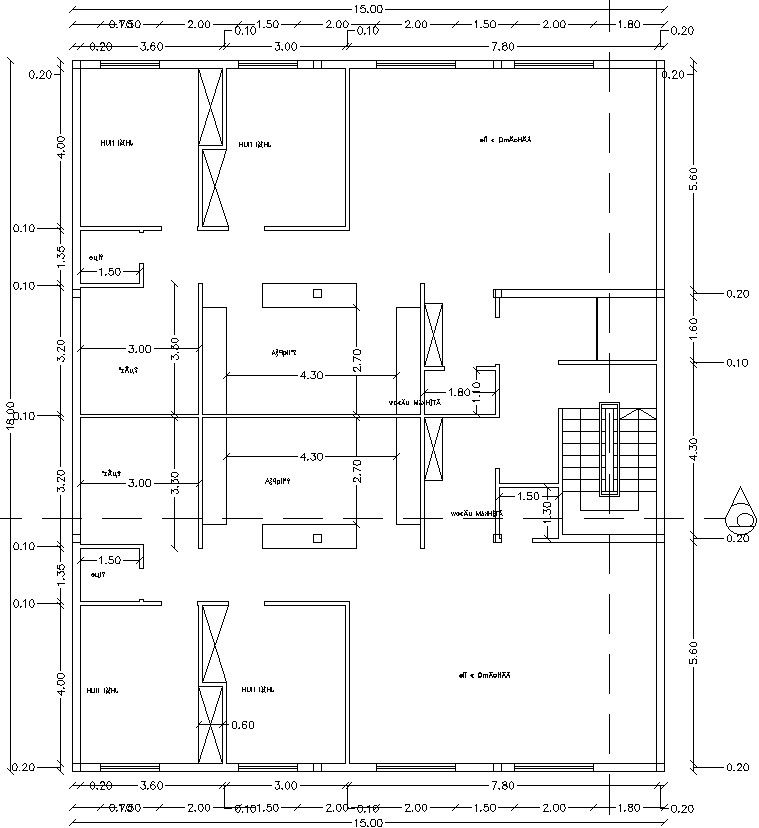 2D floor plan of flats with detail AutoCAD drawing, CAD file, dwg file