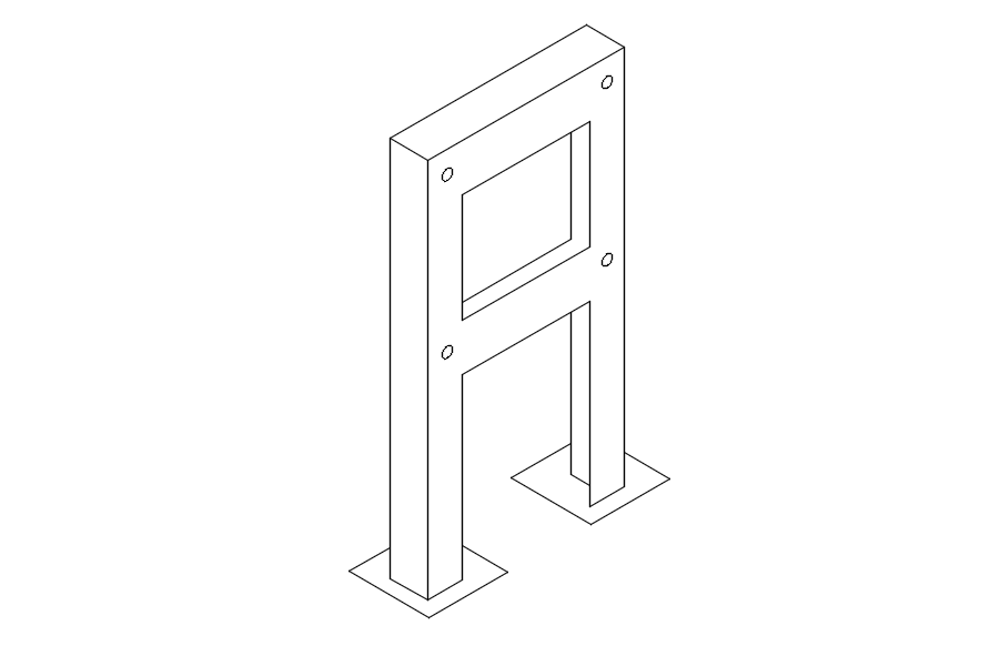 2D frame structure design in detail AutoCAD drawing, dwg file, CAD file