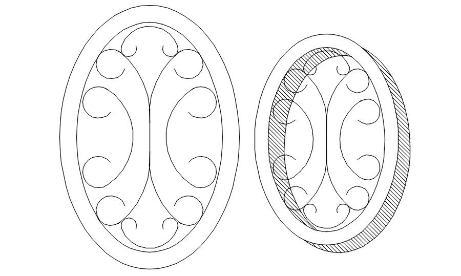 2D pattern design in AutoCAD drawing, dwg file, CAD file