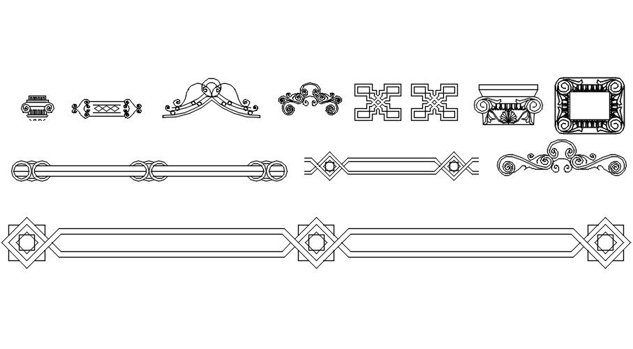 2D patterns in AutoCAD drawing, dwg file, CAD file