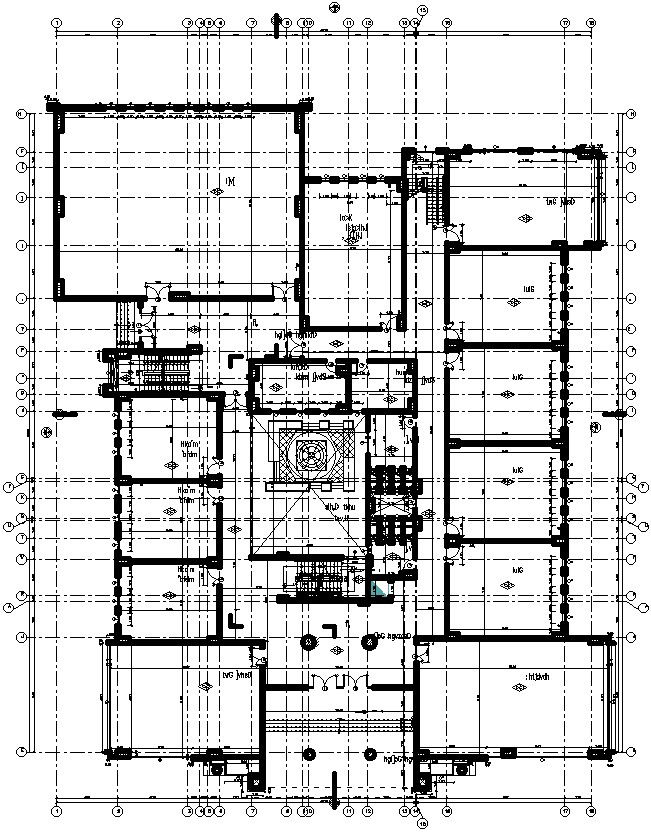 2D plan of first floor plan of college in AutoCAD
