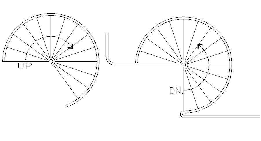2D staircase cad block in AutoCAD, dwg file.