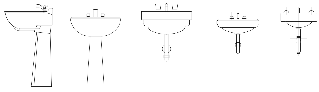 2D washbasin DWG drawing is given in this file